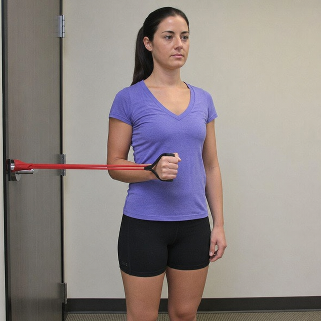 shoulder pain exercises - resistance band external rotation for rotator cuff strengthening